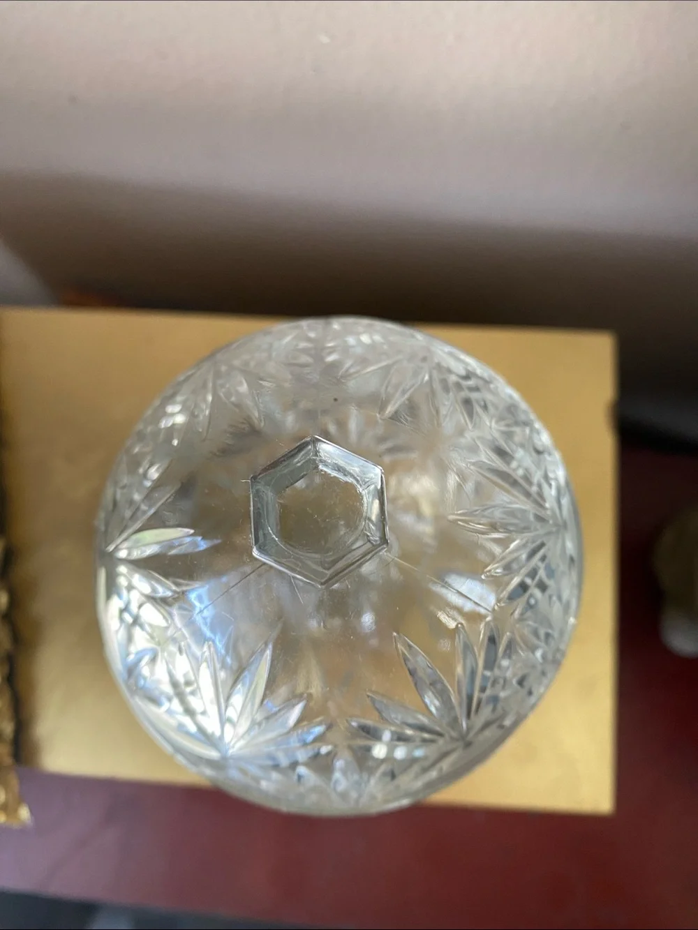 Pressed Glass Covered Candy Jar - Clear Crystal Look